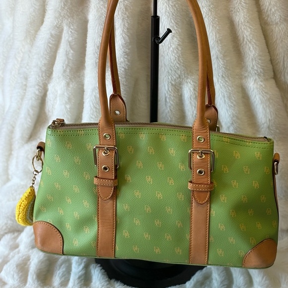 Dooney & Bourke Handbags - Dooney & Bourke Green and Tan Satchel